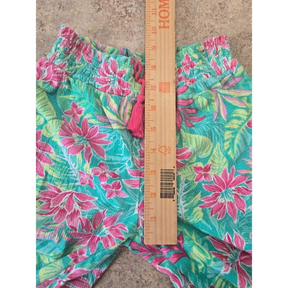 Tommy Bahama Girls 2-Piece Tropical Floral Set Smocked Top Wide Leg Pants S 5/6